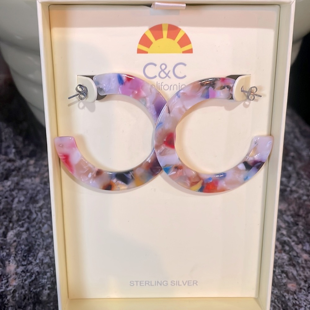 Colorful hoop earrings